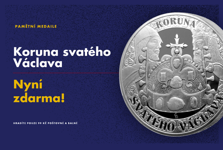 Pamětní medaile ZDARMA k 675. výročí vzniku svatováclavské koruny