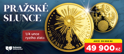 Pražské slunce na 1/4 unce ryzího zlata
