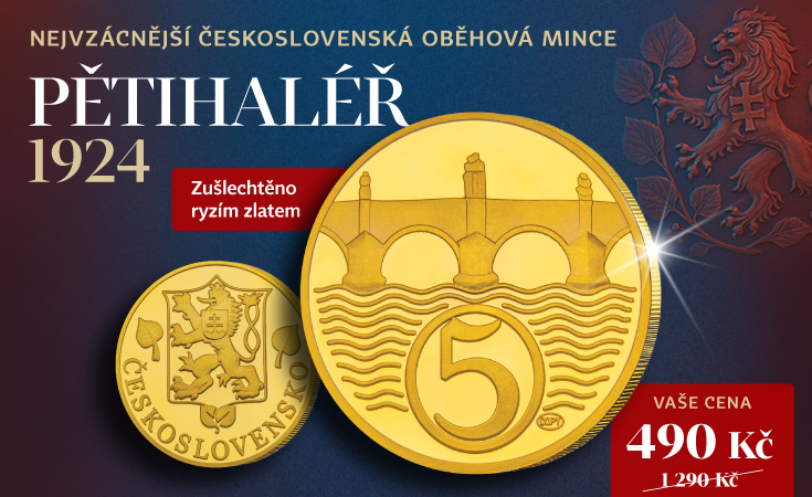 Nejvzácnější československá oběhová mince – Pětihaléř 1924