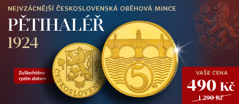 Nejvzácnější československá oběhová mince - Pětihaléř 1924