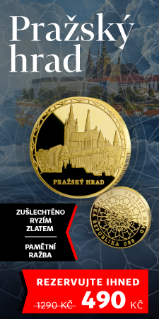 Pražský hrad - pamětní ražba zušlechtěna ryzím zlatem