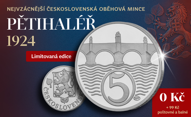 Nejvzácnější československá oběhová mince – Pětihaléř 1924