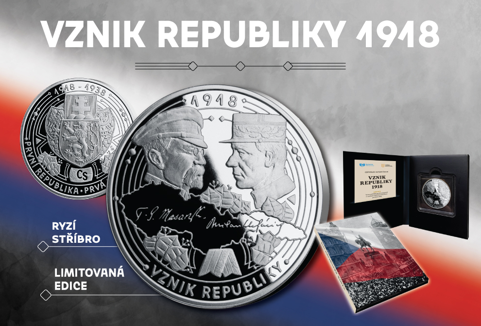 M3711AG CSIN, CZ 2026 VZNIK REPUBLIKY 1918, MEDAL,20 g AG 999/1000 Proof