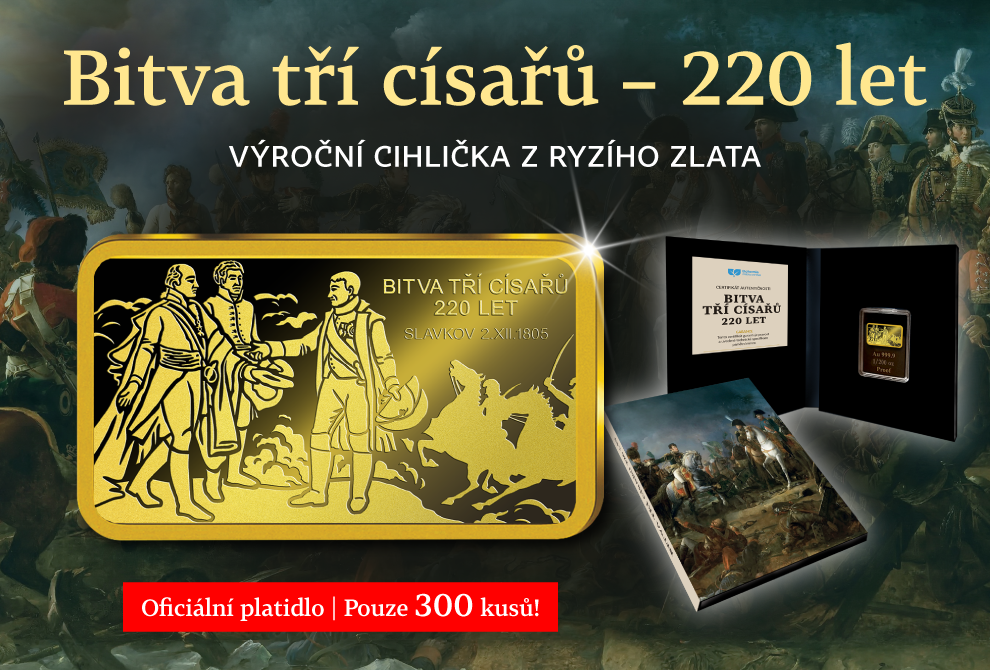 M3327AU CSIN, NIUE 2025 HALF DOLLAR BITVA TŘÍ CÍSAŘŮ 1/200 oz AU 999,9/1000 Proof