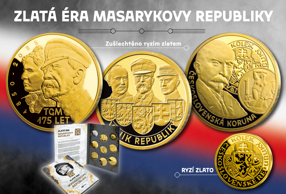 M3201BM - CSIN, Premium pack CPRBM7 - T. G. Masaryk 175 let + Kolek čs. republiky + album + výroční ražba