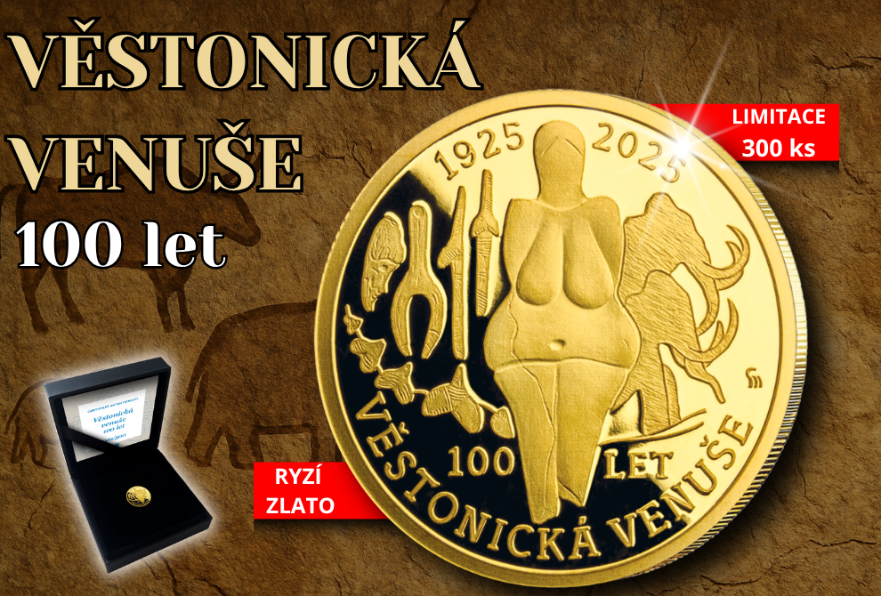 M3100AU CSIN, NIUE 2025 DOLLARS 2,5 VĚSTONICKÁ VENUŠE 1/100 oz AU 999,9/1000 Proof like
