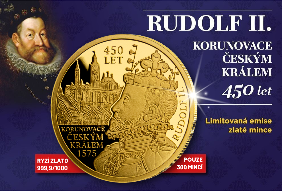 M3631AU Rudolf II. - korunovace českým králem 1/100 oz AU