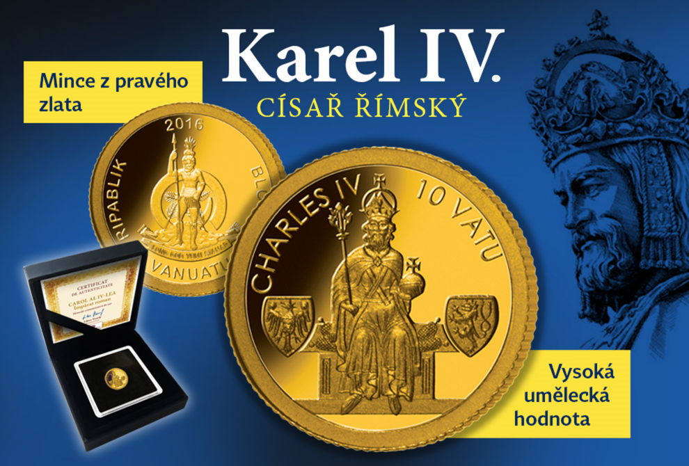 M1766AU - Karel IV., římský císař, zlatá mince 0,5g