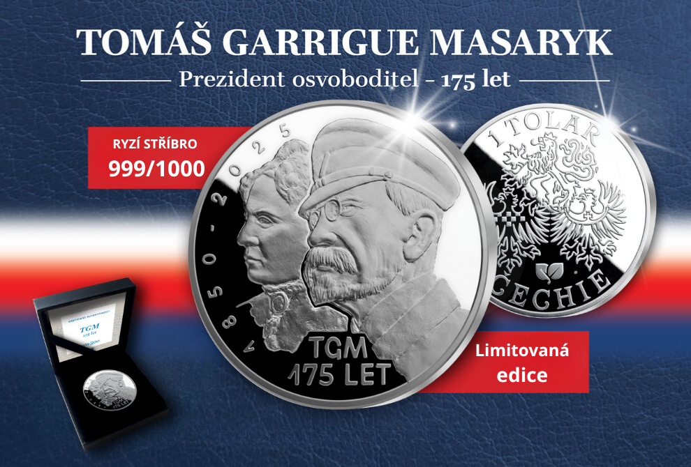CSIN, CZ 2024 TGM 175 LET, MEDAL,20 g AG 999/1000 Proof M2741AG