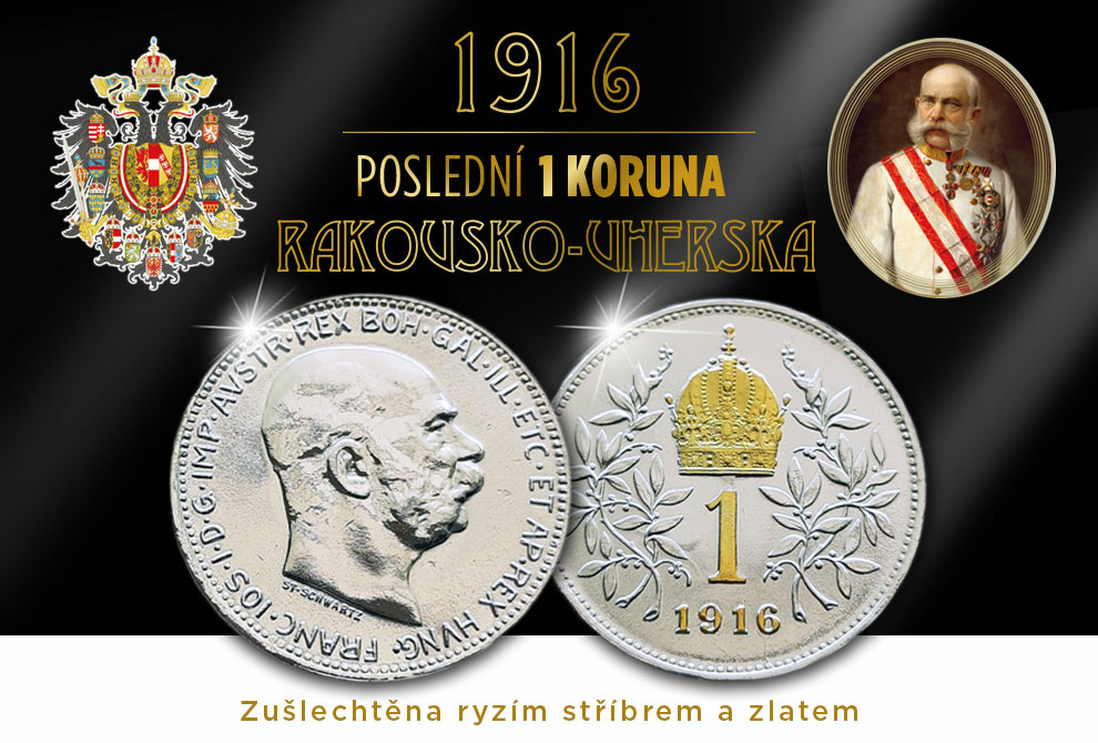 Rakousko-Uhersko Poslední koruna Františka Josefa I. 1916 GP SP blister