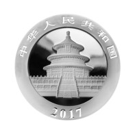 Panda 2017 stříbrná mince pozlacená