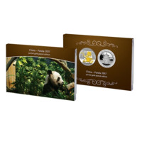 Panda 2017 stříbrná mince pozlacená
