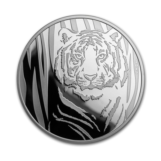Neviditelný tygr stříbrná mince 1/2 oz proof