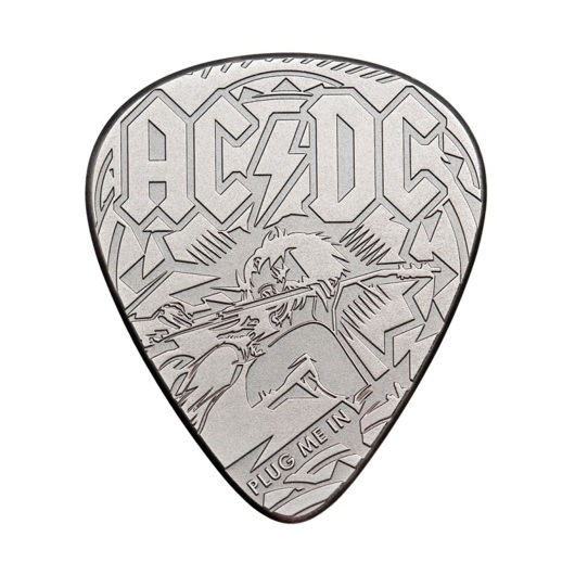AC/DC Kytarové trsátko - Plug Me In 1/4 oz stříbrná mince