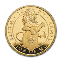 Erbovní zvířata: Bílý lev z Mortimeru zlatá mince 1/4 oz proof