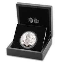 Erbovní zvířata: Bílý lev z Mortimeru stříbrná mince 5 oz proof