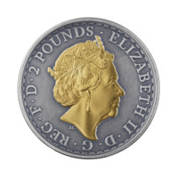Britannia 2019 stříbrná mince Goldplated Antique