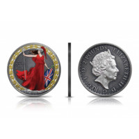Britannia 2019 Oriental kolorování stříbrná mince Antique