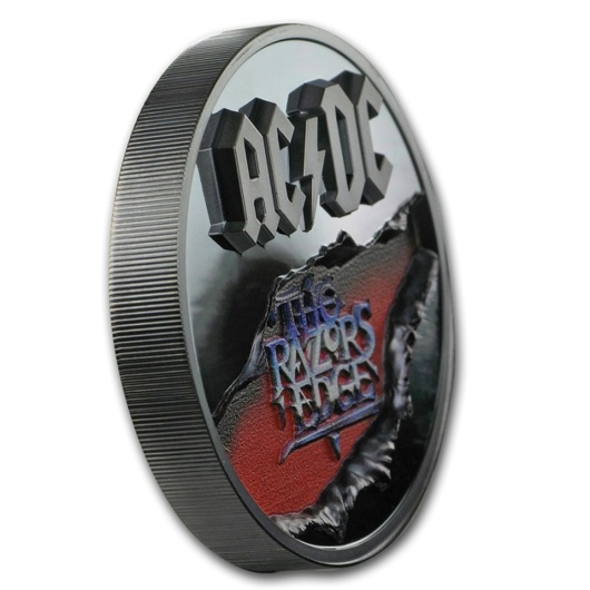 AC/DC - The Razors Edge stříbrná mince 2 oz Black Proof