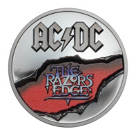 AC/DC - The Razors Edge stříbrná mince 2 oz Black Proof