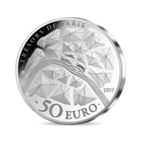 Poklady Paříže - Eiffelova věž stříbrná mince 5 oz Proof