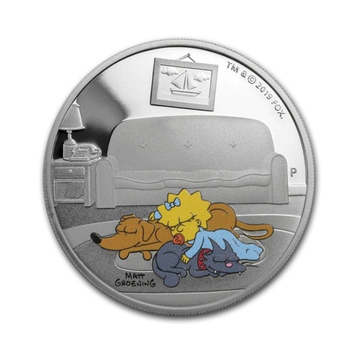 Maggie Simpsonová stříbrná mince 1 oz proof