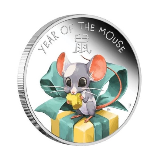 Lunární myška stříbrná mince 1/2 oz