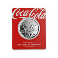 Coca Cola - Holiday Coin stříbrná mince v blistru