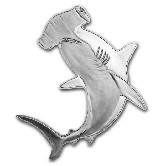 Žralok Kladivoun stříbrná mince 1 oz