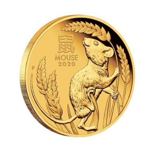 Lunární rok krysy zlatá mince 1/4 oz Proof