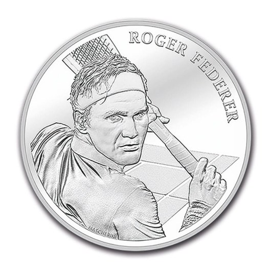 Roger Federer stříbrná mince