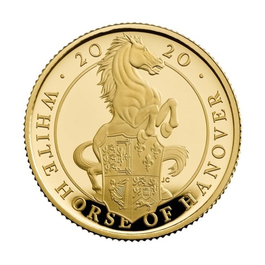 Bílý kůň Hannoveru zlatá mince 1/4 oz proof