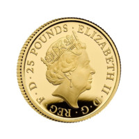 Bílý kůň Hannoveru zlatá mince 1/4 oz proof