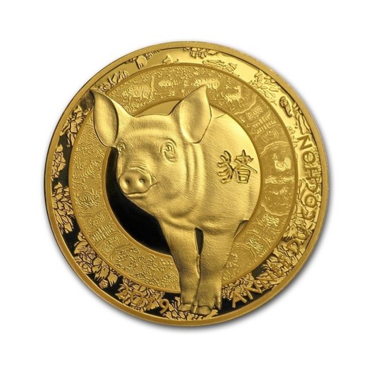 Lunární Rok Vepře 2019 zlatá mince Francie 1\/4 oz Proof