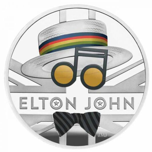Elton John stříbrná mince 1 oz proof kolorovaná