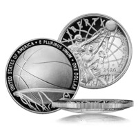 60. výročí Basketbalové síně slávy stříbrná mince Proof