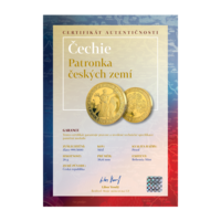 Čechie, patronka českých zemí zušlechtěná ryzím zlatem + certifikát + dobová rytina