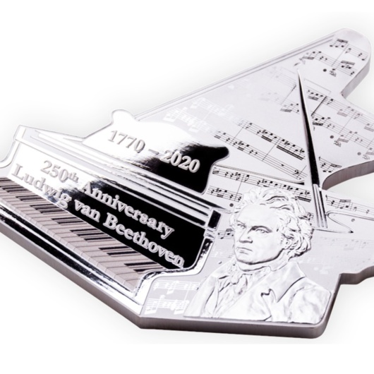 250. výročí narození Ludwig van Beethoven stříbrná mince 5 oz Proof