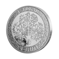 Čechie, patronka českých zemí v čistém ražebním lesku.