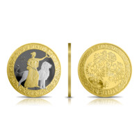 Čechie na pamětní medaili zušlechtěné ryzím zlatem, vzácným černým rutheniem a bílým rhodiem