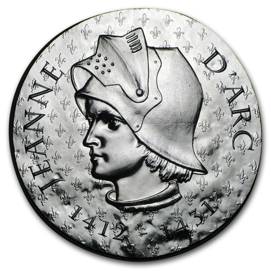 Johanka z Arku na stříbrné minci nejvyšší kvality