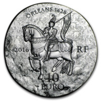 Johanka z Arku na stříbrné minci nejvyšší kvality