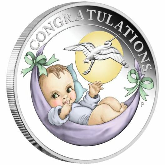 Gratulace k narození dítěte 2021 stříbrná mince proof