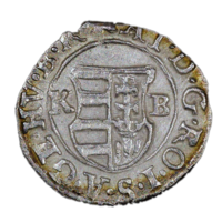 Historická mince Denár Matyáše II. Habsburského revers
