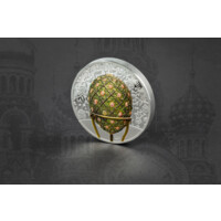Vejce Fabergé - Popínavá růže, stříbrná mince 2 oz proof
