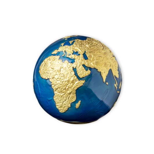 Modrá planeta Země stříbrná mince 3 oz zušlechtěná ryzím zlatem