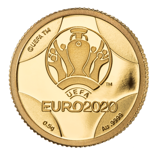 Oficiální nejmenší zlatá mince UEFA 2020 – Oficiální logo
