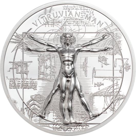 Vitruviánský muž stříbrná mince 1 oz proof