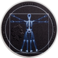 Vitruviánský muž stříbrná mince 1 oz proof