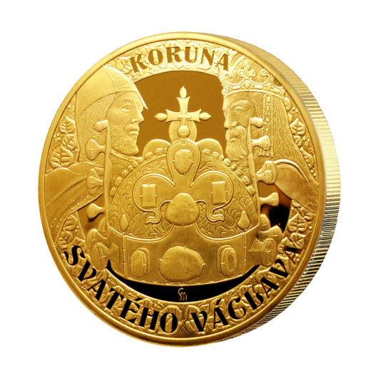 Medaile Koruna Sv. Václava  pozlacená avers